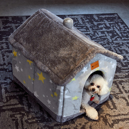 Foldable Dog House Pet  Villa Sleep Kennel